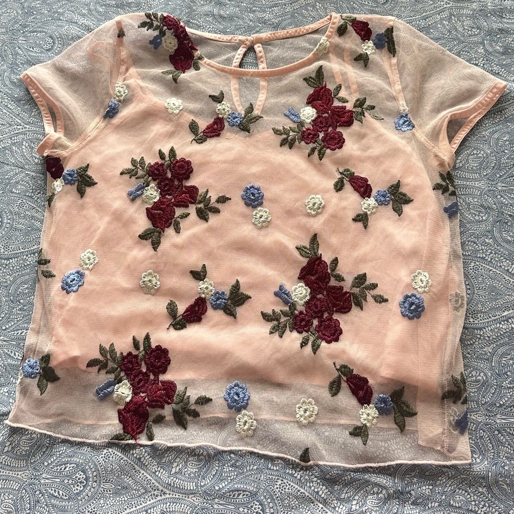 Hollister Sheer Pink Top, with separate Pink Tanktop